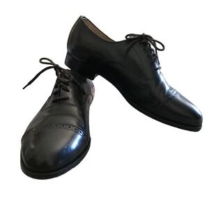 Barclay Black Soft Leather Cap Toe Oxfords Men's Size 9 M